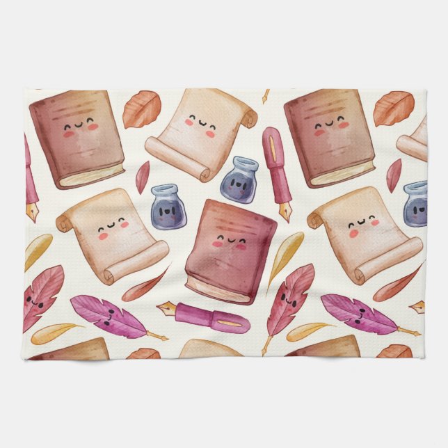 Book pattern kitchen towel (Horizontal)