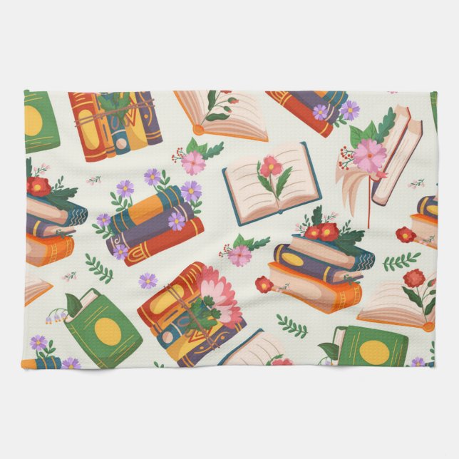Book pattern kitchen towel (Horizontal)
