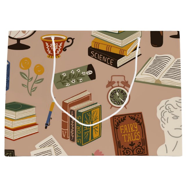 Book pattern large gift bag (Front)