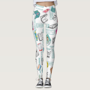 Book pattern leggings