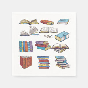 Book pattern napkins