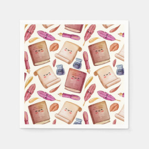 Book pattern napkins