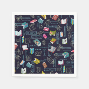 Book pattern napkins