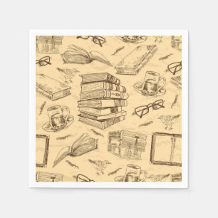 Book pattern napkins