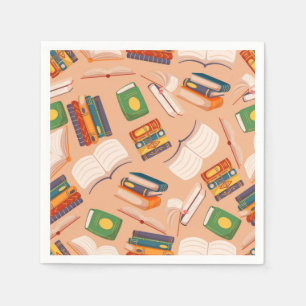 Book pattern napkins