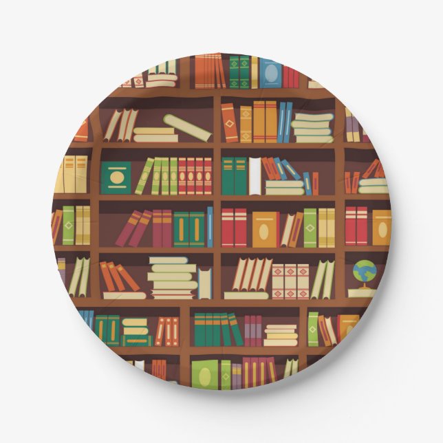 Book pattern paper plates (Front)
