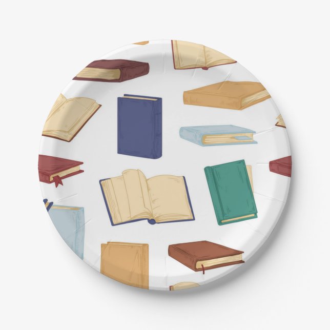 Book pattern paper plates (Front)