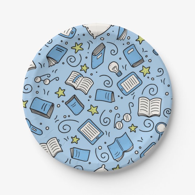 Book pattern paper plates (Front)
