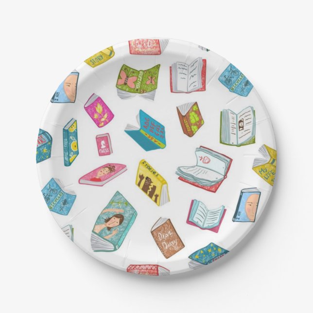 Book pattern paper plates (Front)