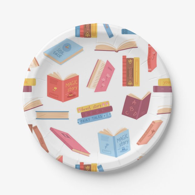 Book pattern paper plates (Front)