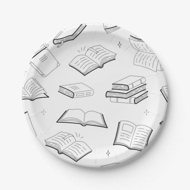 Book pattern paper plates (Front)