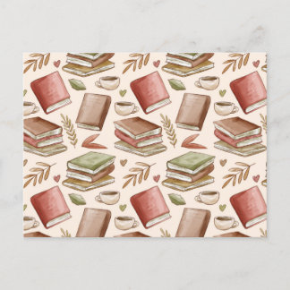 Book pattern postcard