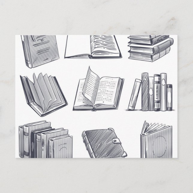 Book pattern postcard (Front)