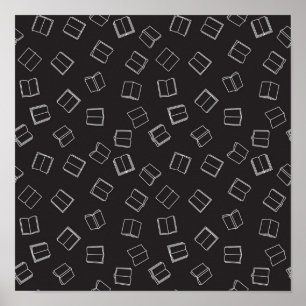 Book pattern poster