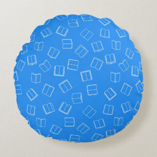 Book pattern round pillow