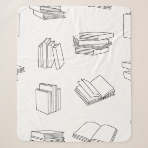Book pattern sherpa blanket