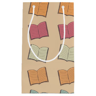 Book pattern small gift bag