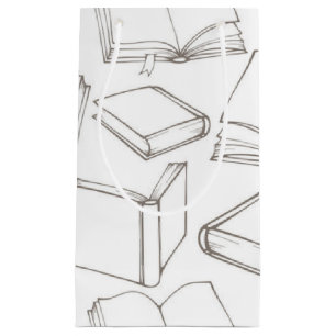 Book pattern small gift bag