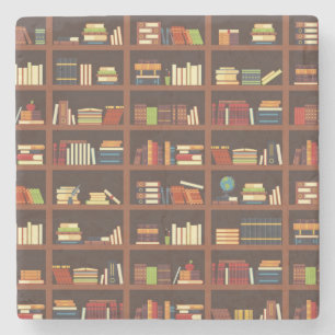 Book pattern stone coaster