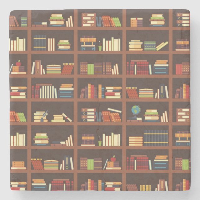 Book pattern stone coaster (Front)