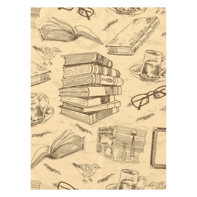 Book pattern tablecloth (Front)
