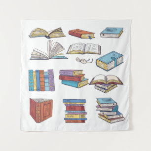 Book pattern tapestry
