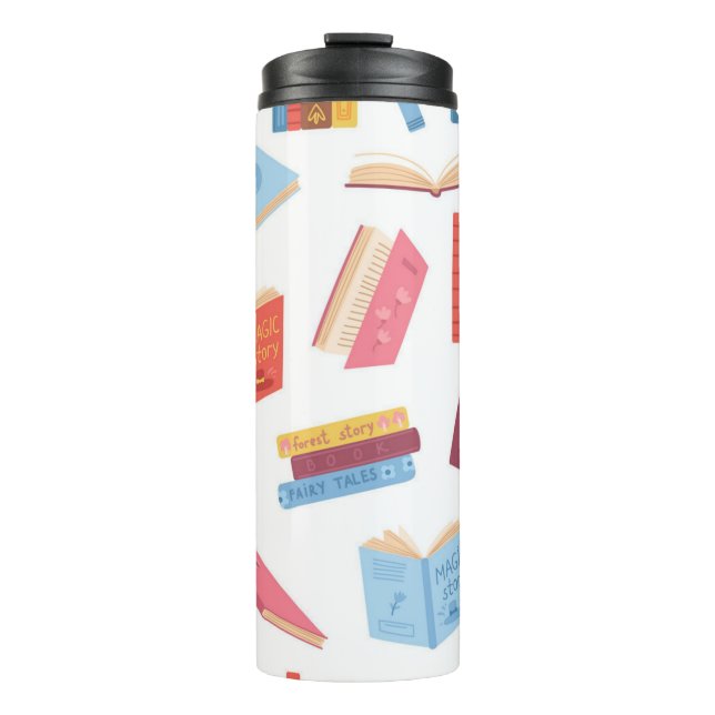 Book pattern thermal tumbler (Front)