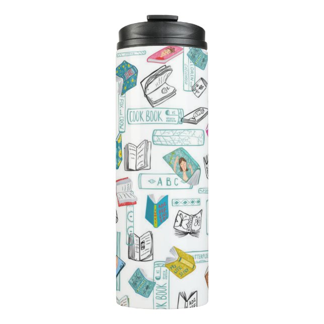 Book pattern thermal tumbler (Front)