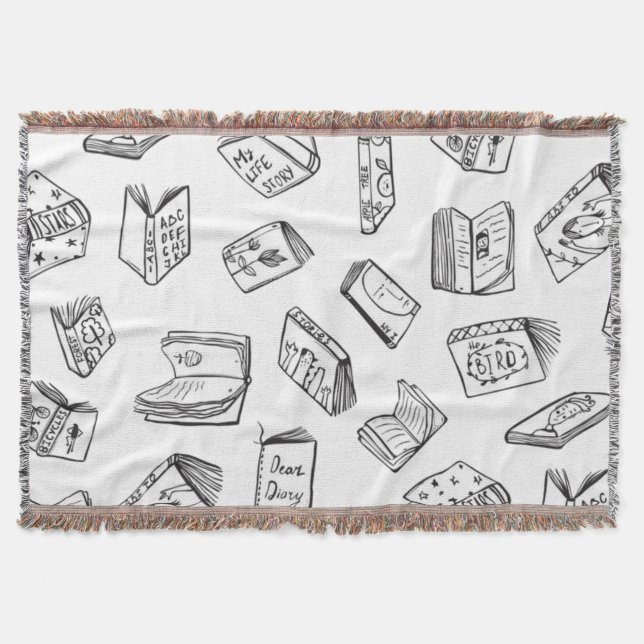 Book pattern throw blanket (Front)