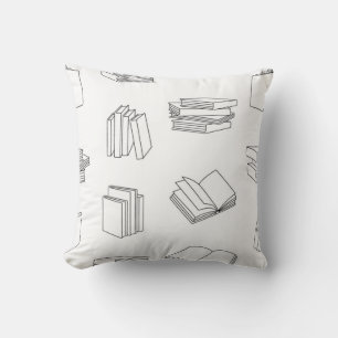 Book pattern throw pillow