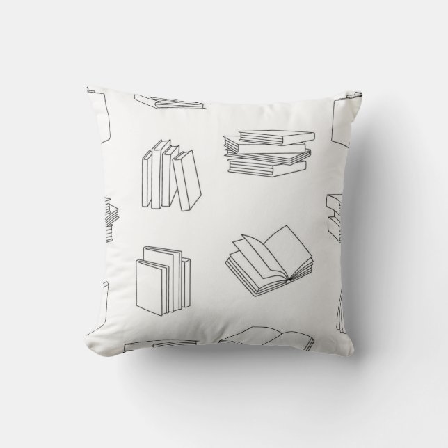 Book pattern throw pillow (Front)