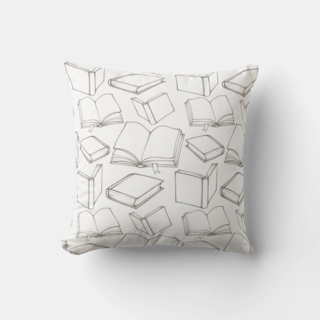 Book pattern throw pillow (Front)