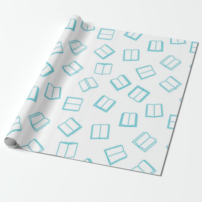 Book pattern wrapping paper (Unrolled)