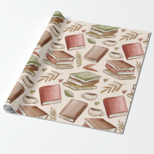 Book pattern wrapping paper