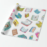 Book pattern wrapping paper