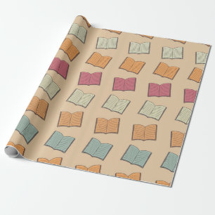 Book pattern wrapping paper