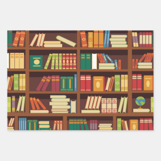 Book pattern wrapping paper sheets