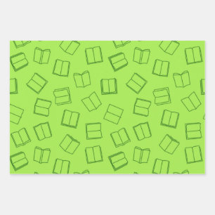 Book pattern wrapping paper sheets