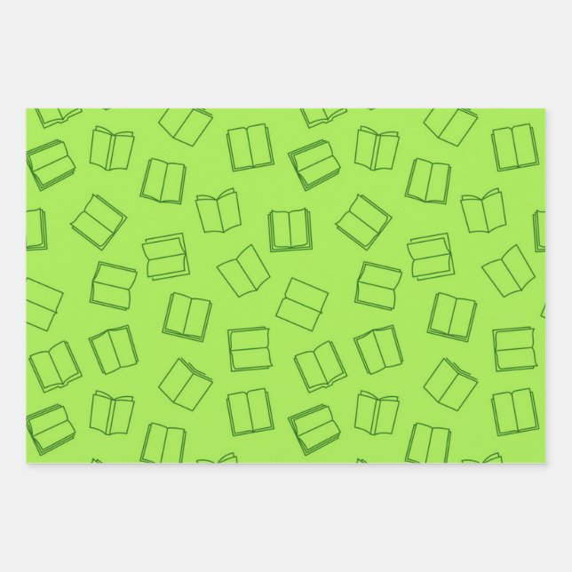 Book pattern wrapping paper sheets (Front)