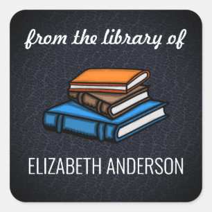Book pile square sticker