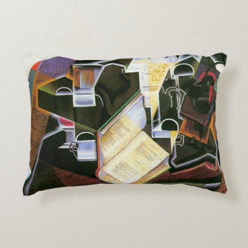 Book Pipe and Glasses Juan Gris Vintage Cubism Accent Pillow