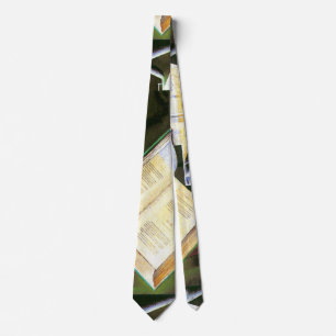 Book, Pipe and Glasses, Juan Gris, Vintage Cubism Neck Tie