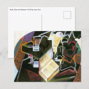 Book, Pipe and Glasses, Juan Gris, Vintage Cubism Postcard