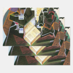 Book, Pipe and Glasses, Juan Gris, Vintage Cubism Wrapping Paper Sheets