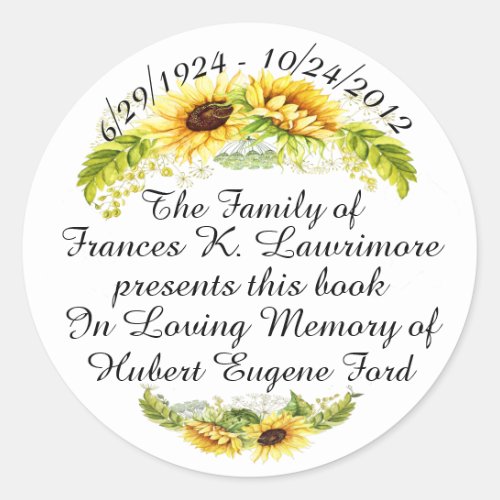 Book Plate In Memoriam Sticker