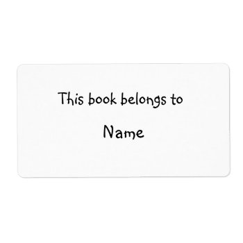 Book Plate - Simple White by karanta at Zazzle