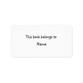 Book Plate - Simple White by karanta at Zazzle