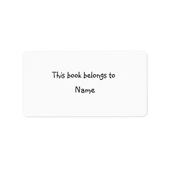 Book plate - Simple white (Front)