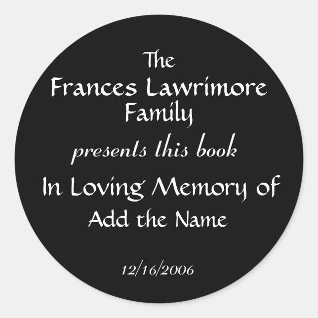 Book Plate Sticker by SRF (Front)