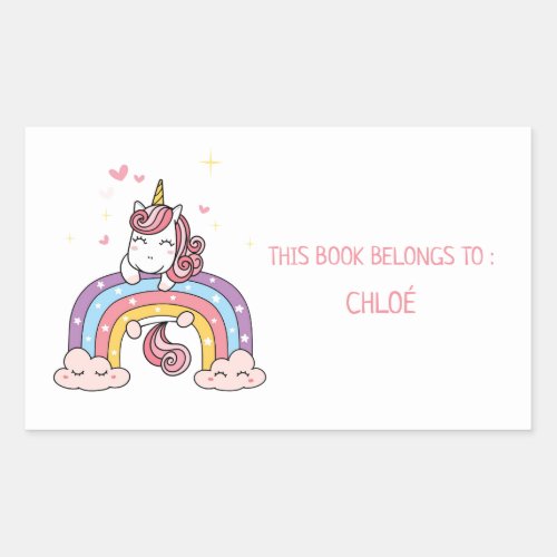 BOOK PLATE  UNICORN  RAINBOW